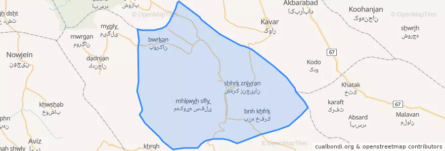Mapa de ubicacion de دهستان خواجه‌ای.