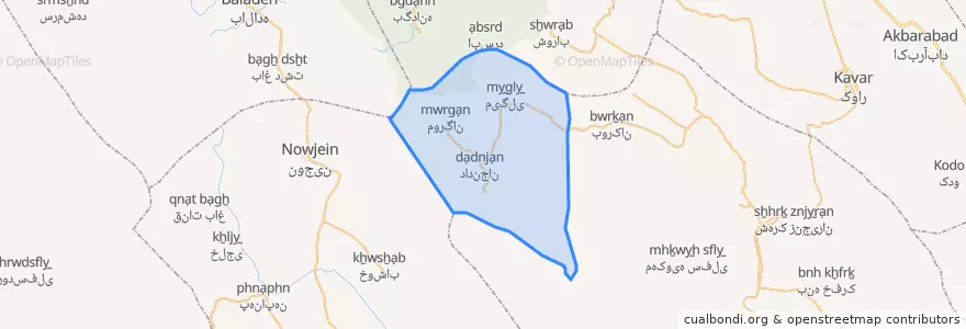 Mapa de ubicacion de دهستان دادنجان.