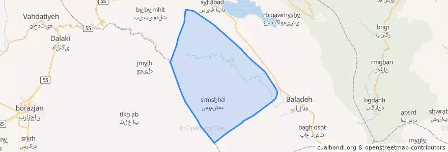 Mapa de ubicacion de دهستان دادین.
