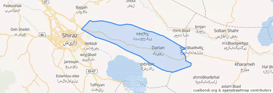 Mapa de ubicacion de دهستان داریان.