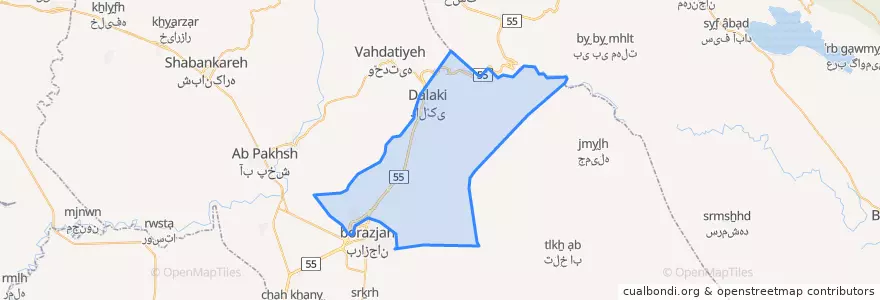 Mapa de ubicacion de دالکی.