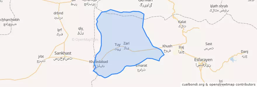 Mapa de ubicacion de دامنکوه.