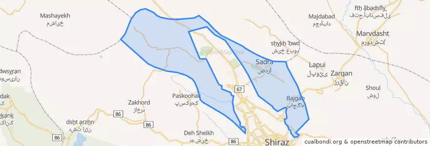 Mapa de ubicacion de دهستان دراک.