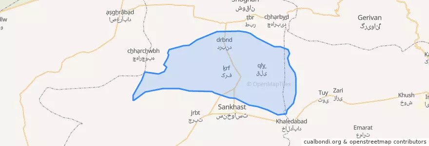 Mapa de ubicacion de دربند.