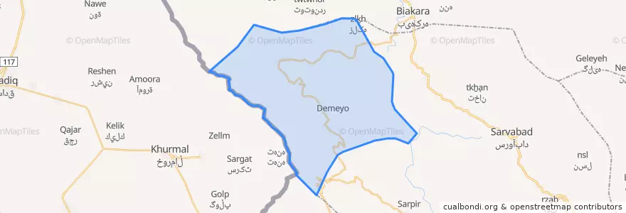 Mapa de ubicacion de دزلی.