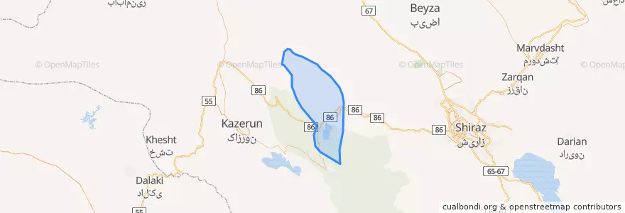 Mapa de ubicacion de دهستان دشت ارژن.