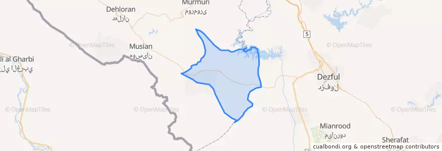 Mapa de ubicacion de دشت عباس.