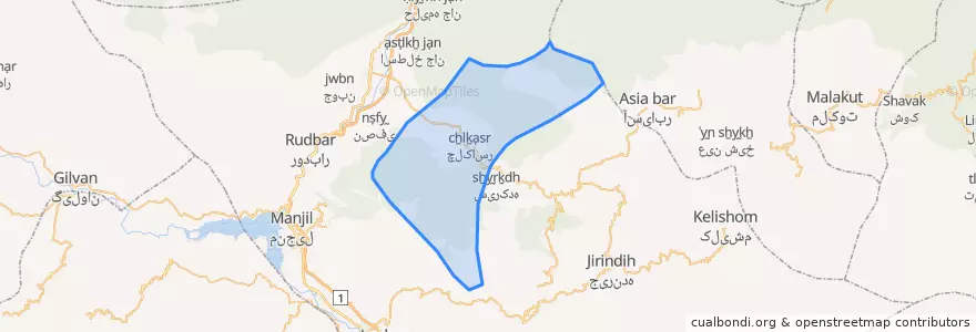 Mapa de ubicacion de دشتویل.