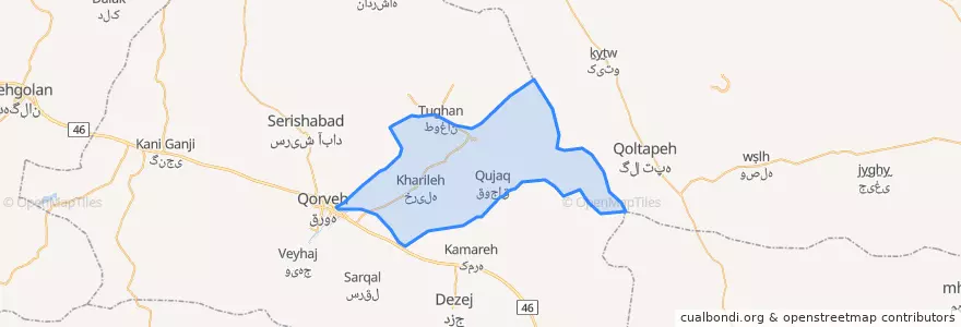 Mapa de ubicacion de دلبران.