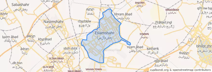 Mapa de ubicacion de اسلامشهر.