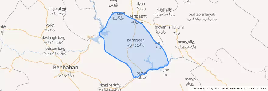 Mapa de ubicacion de دهدشت غربی.