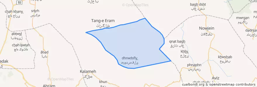 Mapa de ubicacion de دهرود.