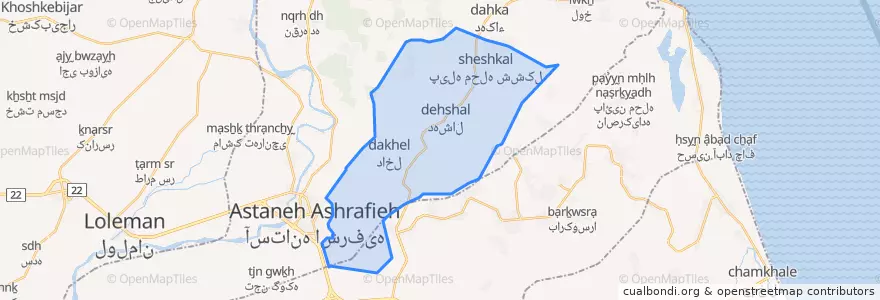 Mapa de ubicacion de دهشال.