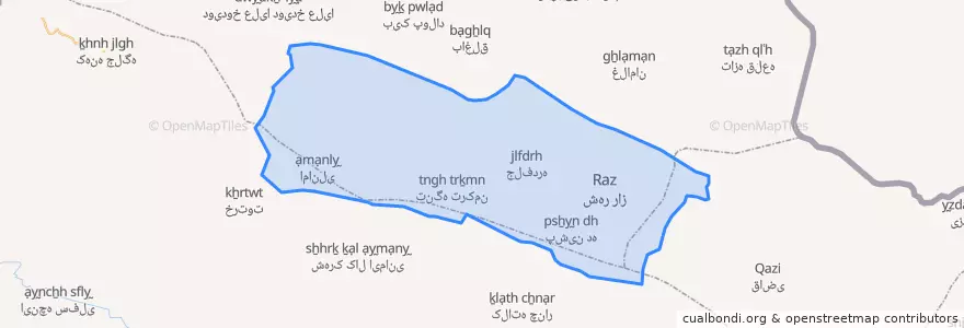 Mapa de ubicacion de راز.