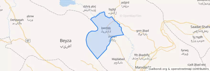 Mapa de ubicacion de دهستان رامجرد دو.