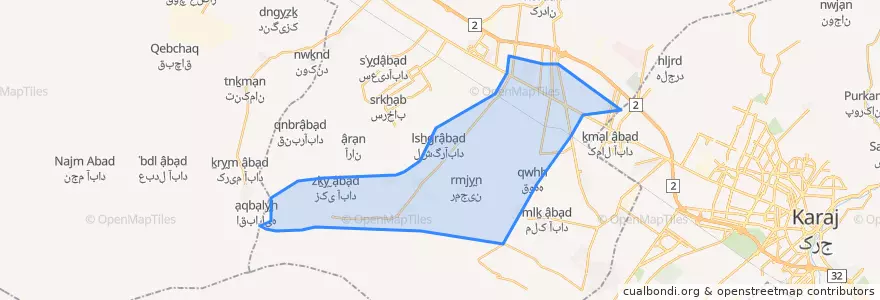 Mapa de ubicacion de رامجین.