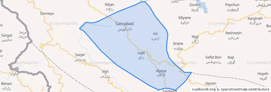 Mapa de ubicacion de رزآب.