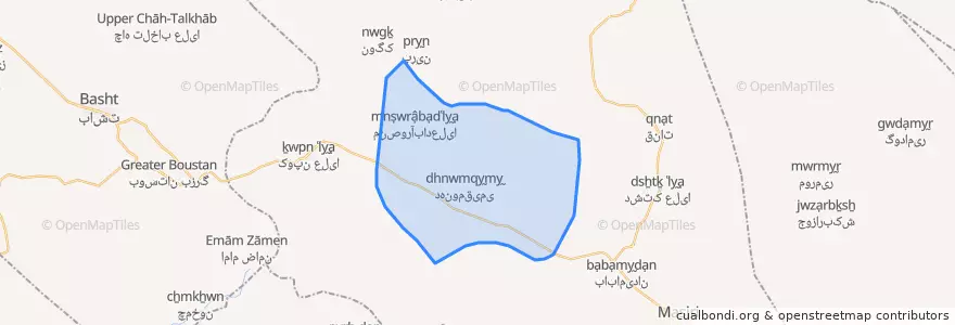 Mapa de ubicacion de دهستان رستم دو.