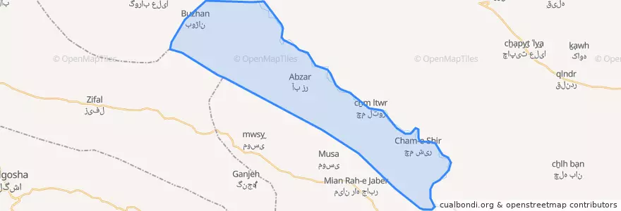 Mapa de ubicacion de رودبار.