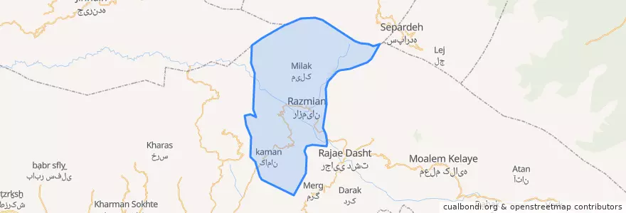 Mapa de ubicacion de رودبارشهرستان.