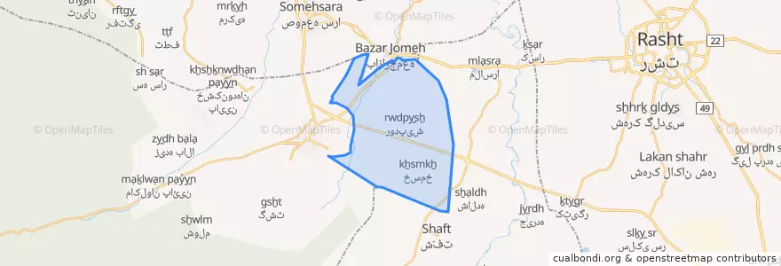 Mapa de ubicacion de رودپیش.