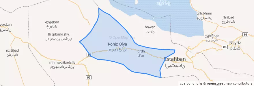 Mapa de ubicacion de دهستان رونیز.
