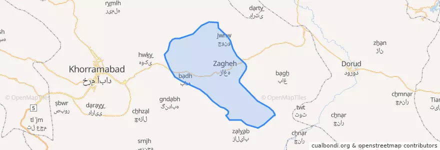 Mapa de ubicacion de زاغه.