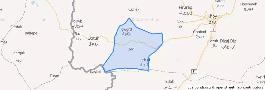 Mapa de ubicacion de زری.