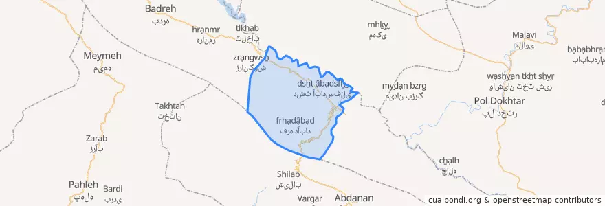 Mapa de ubicacion de زرین دشت.