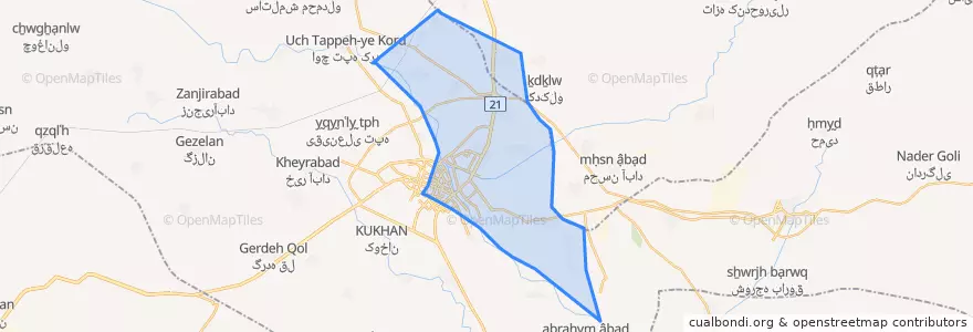 Mapa de ubicacion de زرینه رودشمالی.