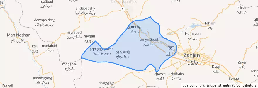 Mapa de ubicacion de زنجانرود بالا.