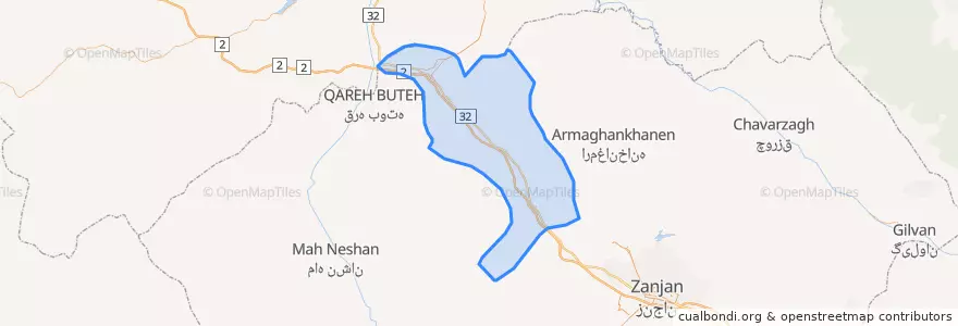 Mapa de ubicacion de زنجانرود پائین.