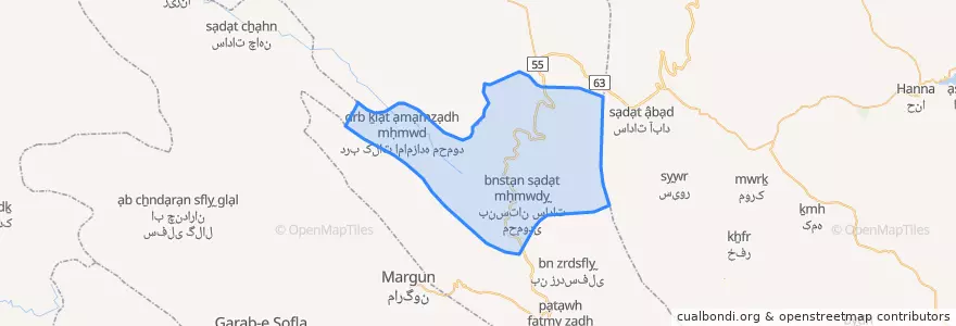 Mapa de ubicacion de Sadat Mahmudi Rural District.