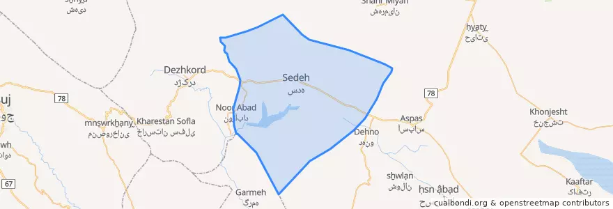 Mapa de ubicacion de دهستان سده.