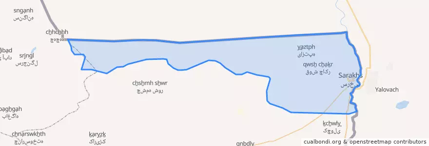 Mapa de ubicacion de سرخس.
