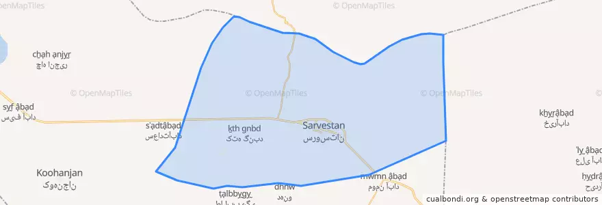 Mapa de ubicacion de دهستان سروستان.