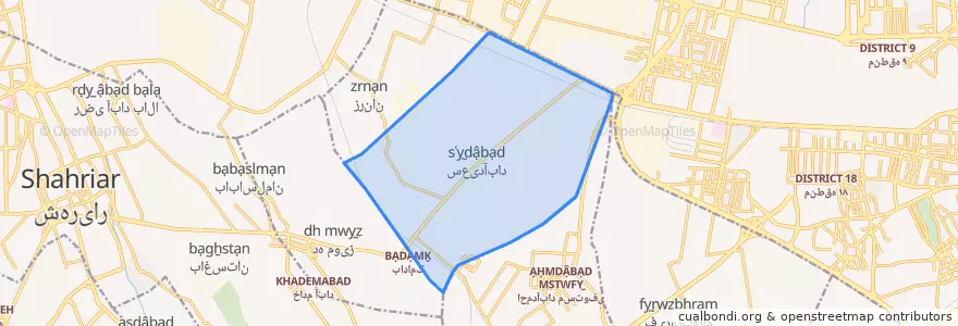 Mapa de ubicacion de سعیدآباد.