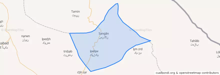 Mapa de ubicacion de سنگان.