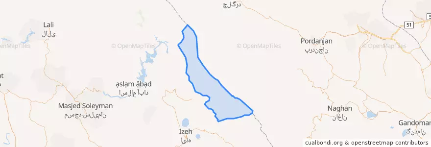 Mapa de ubicacion de سوسن شرقی.