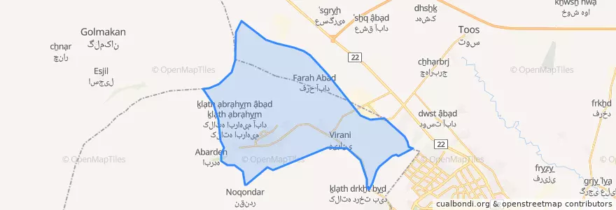 Mapa de ubicacion de دهستان شاندیز.