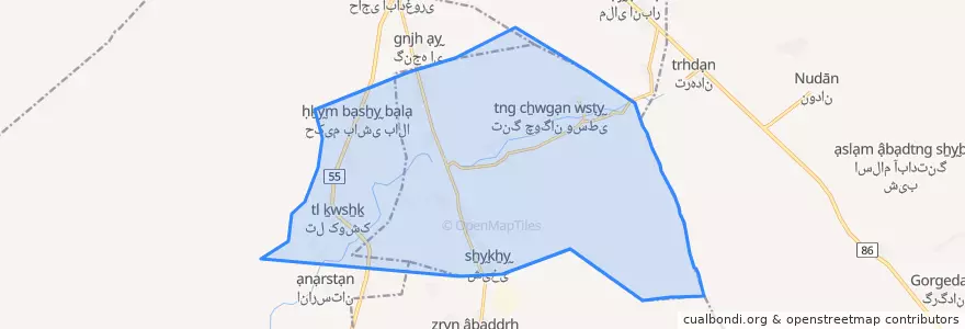 Mapa de ubicacion de دهستان شاپور.