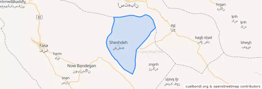 Mapa de ubicacion de دهستان ششده.