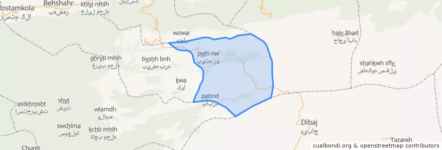 Mapa de ubicacion de شهدا.