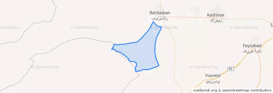 Mapa de ubicacion de Shahrabad District.