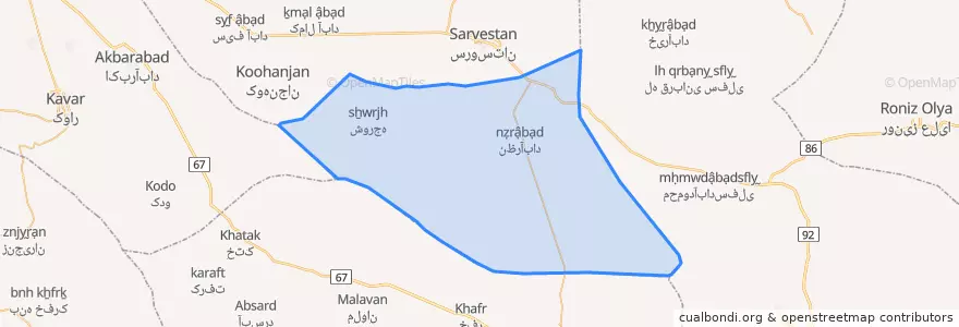 Mapa de ubicacion de دهستان شوریجه.