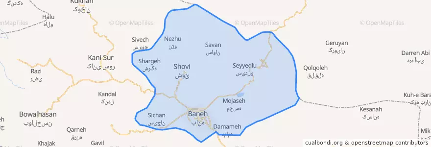 Mapa de ubicacion de شوی.