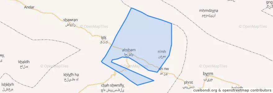 Mapa de ubicacion de دهستان شیخ عامر.