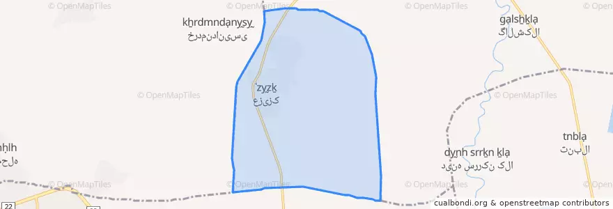 Mapa de ubicacion de عزیزک.