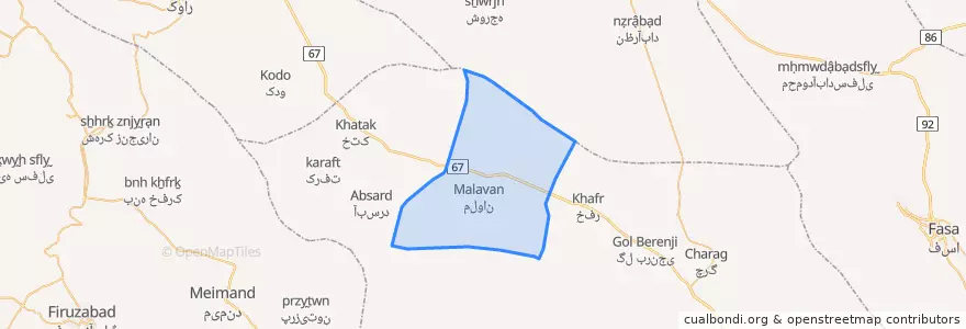 Mapa de ubicacion de دهستان علی آباد.