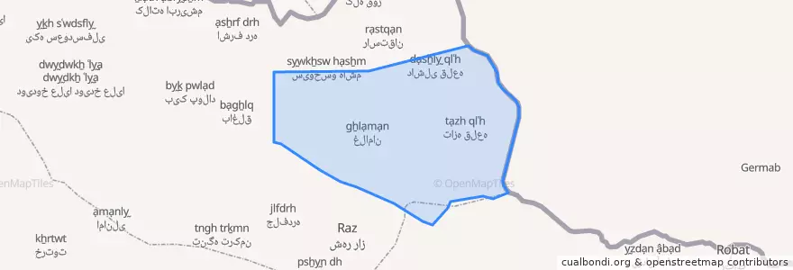 Mapa de ubicacion de غلامان.
